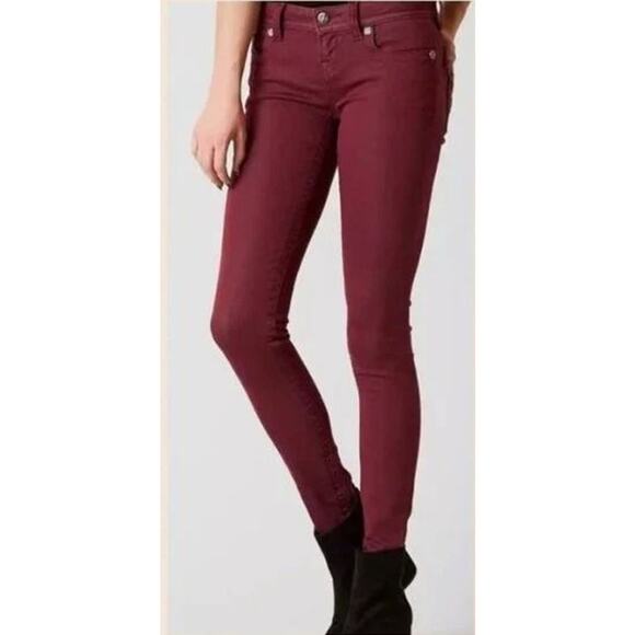 NWT Flying Monkey Platinum Maroon Wax Skinny Jeans - Picture 1 of 10